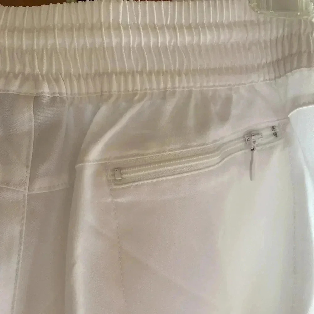 Nike women wide leg crop athletic pants- white with blue stripe - xl 16/18 - Picture 6 of 6